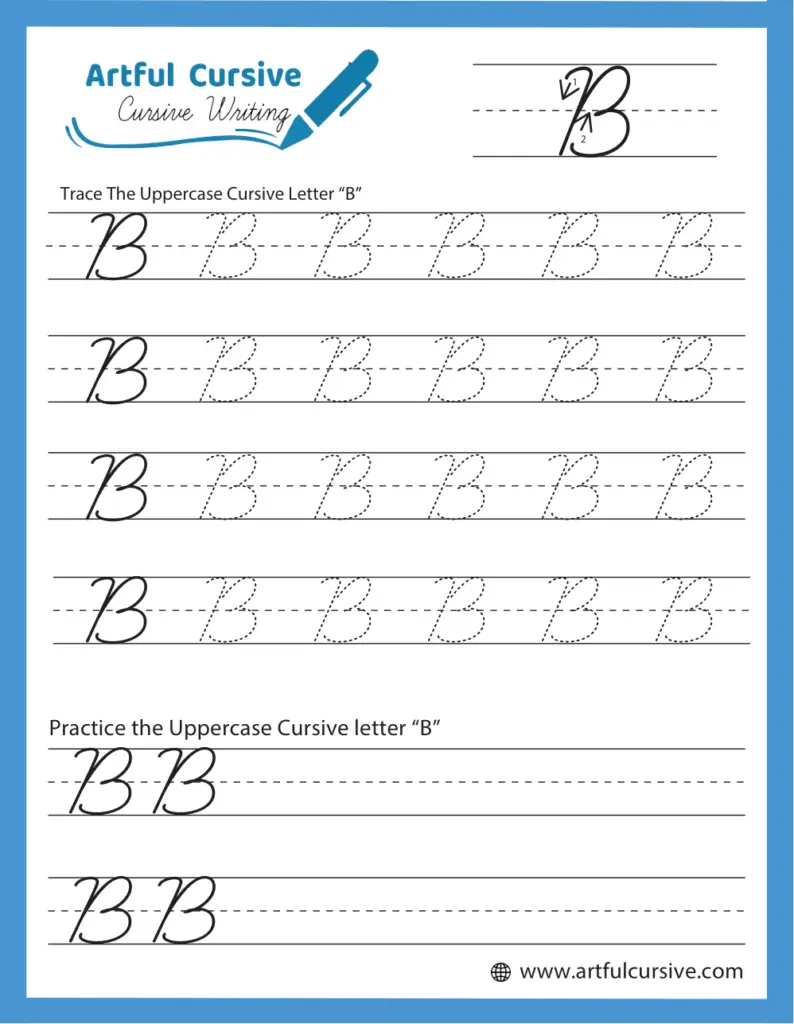 Uppercase Cursive Alphabet Letter B