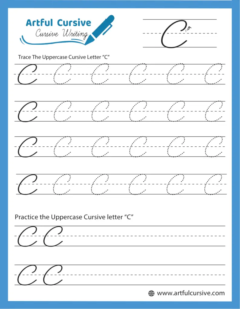 Uppercase Cursive Alphabet Letter C