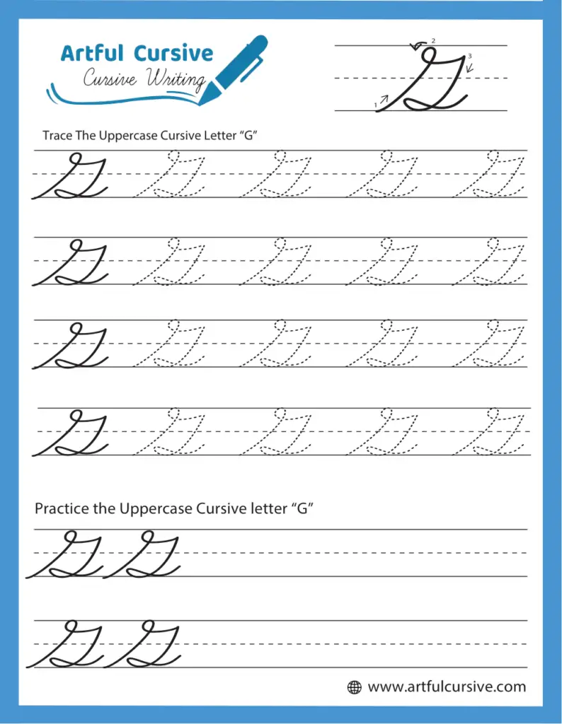 Uppercase Cursive Alphabet Letter G