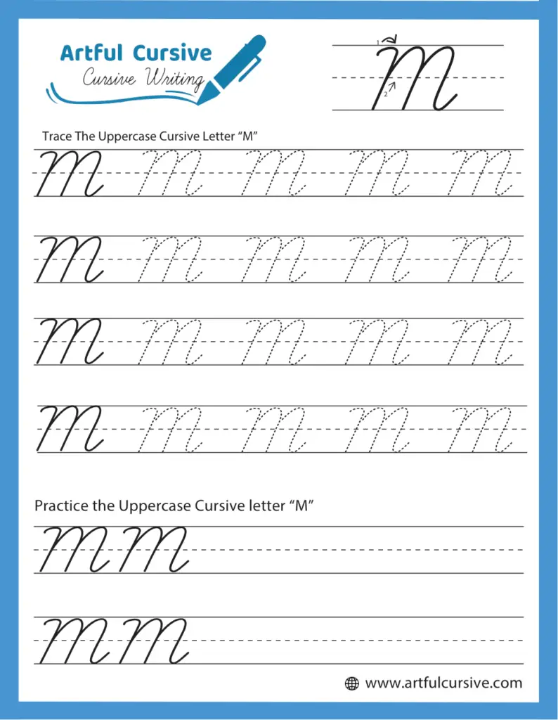 Uppercase Cursive Alphabet Letter M