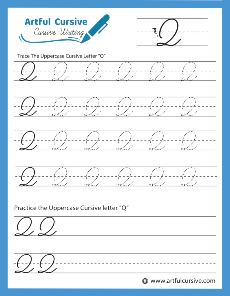 Uppercase Cursive Alphabet Letter Q