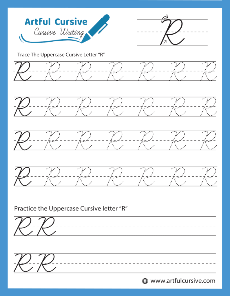 Uppercase Cursive Alphabet Letter R