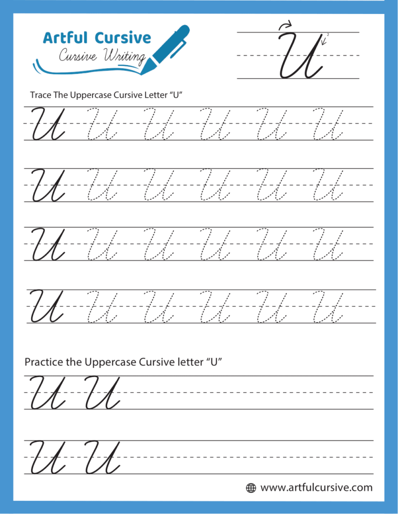 Uppercase Cursive Alphabet Letter U