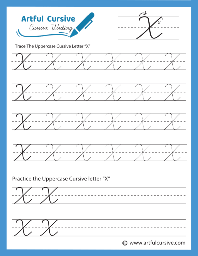 Uppercase Cursive Alphabet Letter X