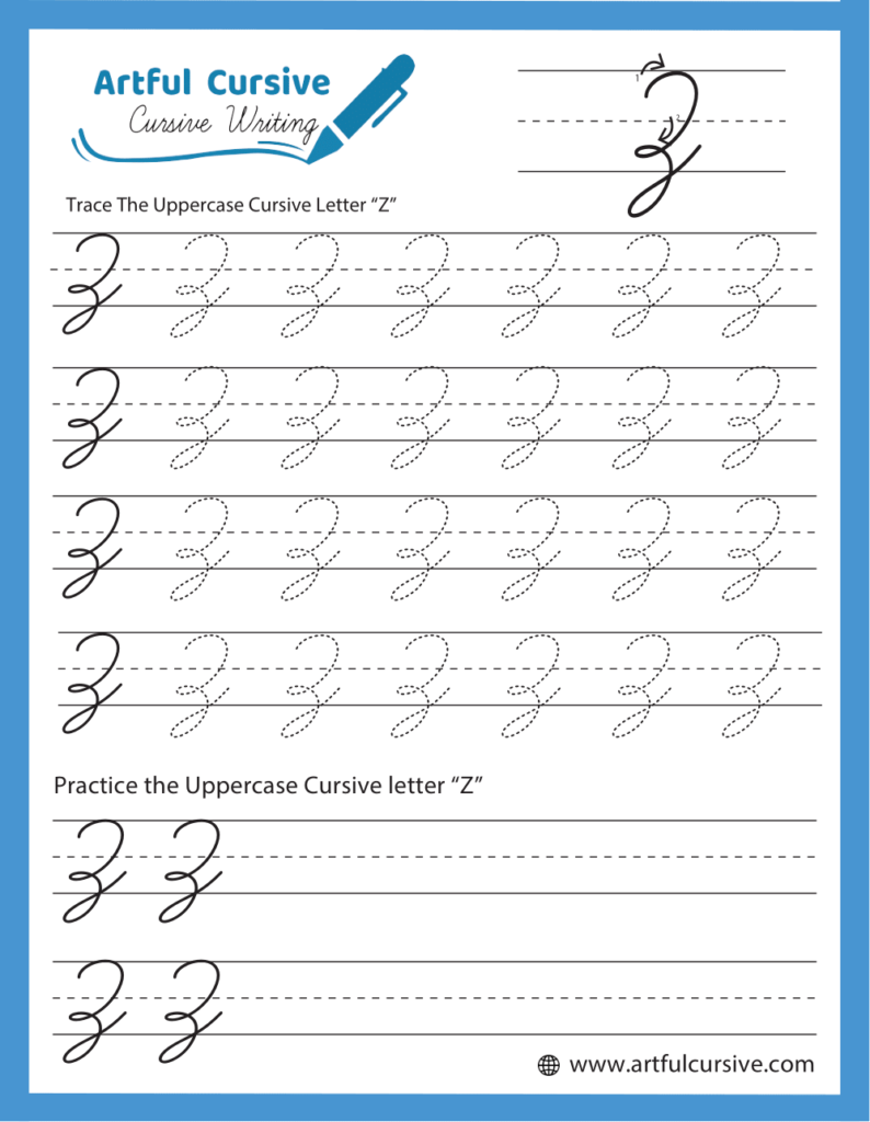 Uppercase Cursive Alphabet Letter Z