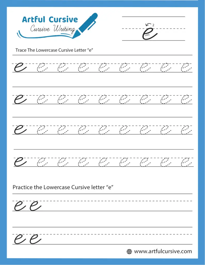 cursive e